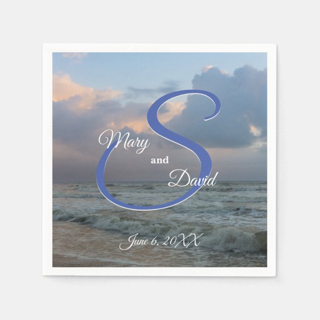 Servilleta De Papel Oír Al Boda De Las Ondas (Anverso)