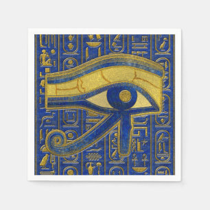 Servilleta De Papel Ojo egipcio dorado de Horus - Wadjet Lapis Lazuli