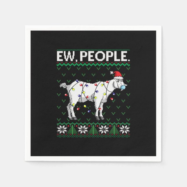 Servilleta De Papel Ojo Gente Goat Santa Ugly Christmas Gift (Anverso)