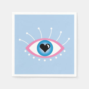 Servilleta De Papel Ojo Malvado Griego Con Ojos Azul Rosa