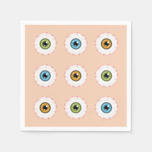 Servilleta De Papel Ojos Coloridos de Halloween Ojos Sangrientos