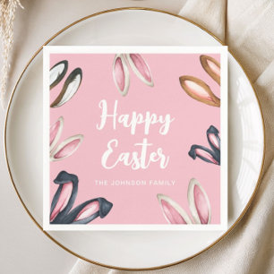 Servilleta De Papel Ojos de conejo lindos Felices Pascuas