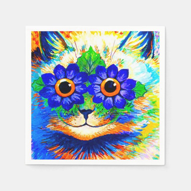 Servilleta De Papel Ojos de flor de gato (Anverso)
