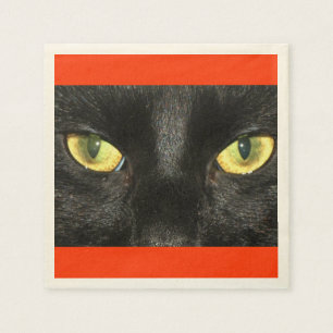 Servilleta De Papel Ojos de gato negro