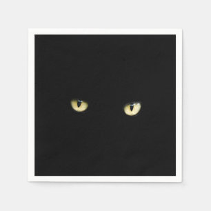 Servilleta De Papel Ojos de gato negro  Halloween