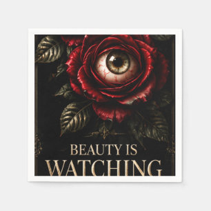 Servilleta De Papel Ojos de Rosa Oscura Gótico Halloween Horror