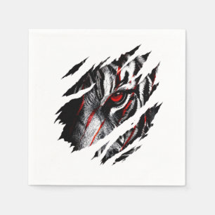 Servilleta De Papel Ojos de Tigre de Anime a Través de Rasguño
