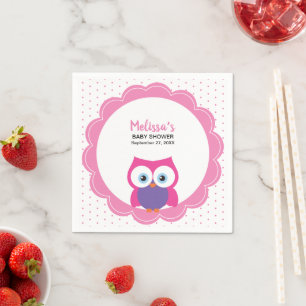 Servilleta De Papel Ojos expresivos dulces y adorables de búho Chica r