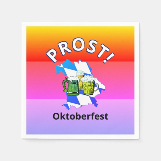 Servilleta De Papel OKTOBERFEST | Beers Cheers | Papel PROST (Anverso)