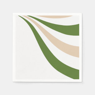 Servilleta De Papel Ola blanca, de arena y verde pálido