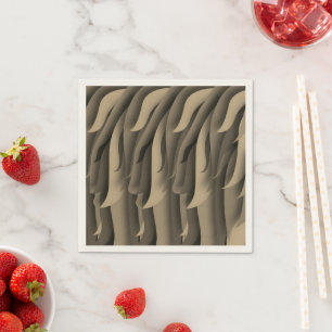 Servilleta De Papel Ola de arte moderno marrón y bronceado
