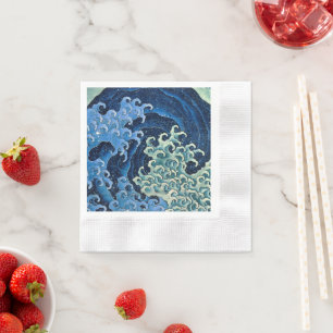 Servilleta De Papel Ola Femenina de Hokusai Vintage Océano