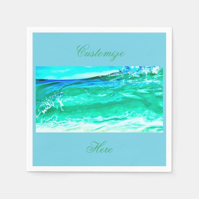 Servilleta De Papel ola maui azul/verde Thunder_Cove (Anverso)
