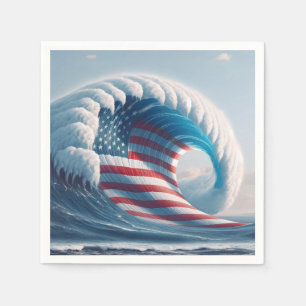 Servilleta De Papel Ola oceánica de la bandera estadounidense