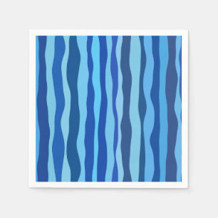 Servilleta De Papel Olas de azul cian naví cobalt sky blue