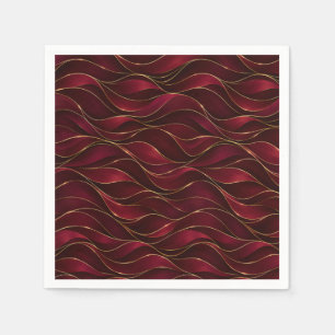 Servilleta De Papel Olas de mármol rojo burgundy elegantes con acento