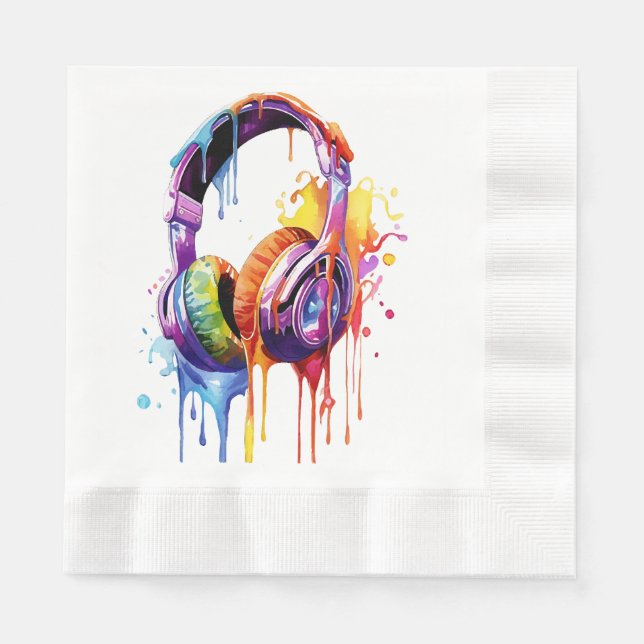Servilleta De Papel Olas de Sonido de Verano (Anverso)