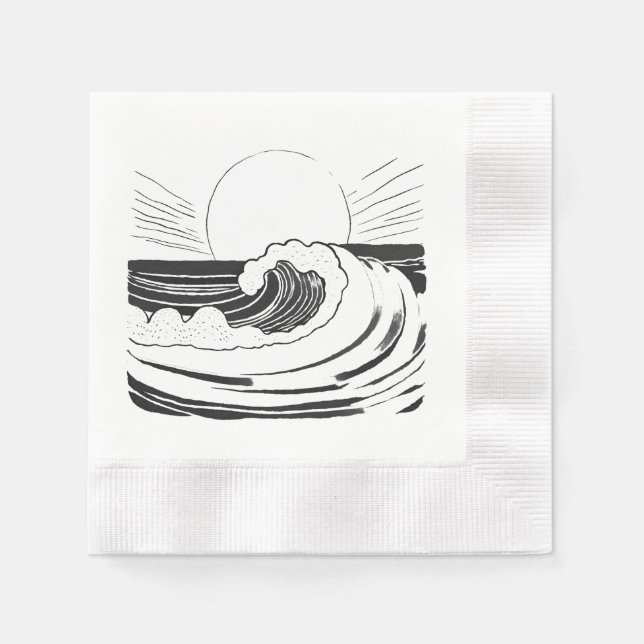 Servilleta De Papel Olas del Océano (Anverso)