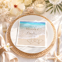 Servilleta De Papel Olas del Océano Azul Boda Tropical de Playa