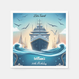Servilleta De Papel Olas oceánicas Anchor Yate 30 cumpleaños
