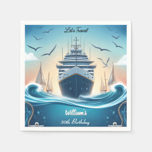 Servilleta De Papel Olas oceánicas Anchor Yate 30 cumpleaños