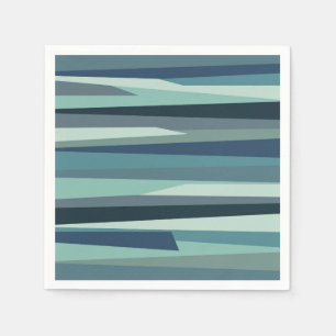 Servilleta De Papel Olas oceánicas geométricas azules