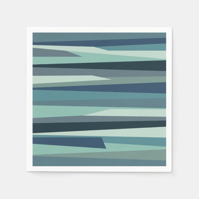 Servilleta De Papel Olas oceánicas geométricas azules (Anverso)