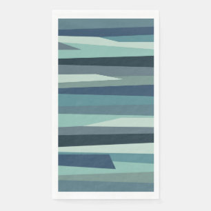 Servilleta De Papel Olas oceánicas geométricas azules