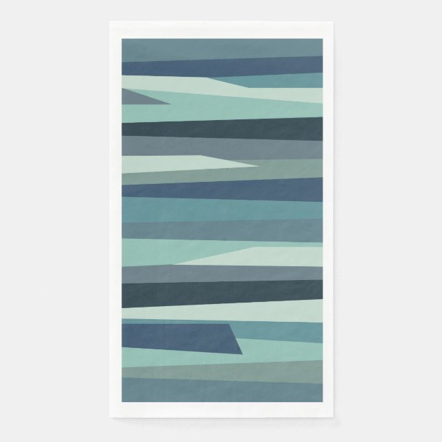 Servilleta De Papel Olas oceánicas geométricas azules (Anverso)