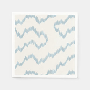 Servilleta De Papel Olas suaves de Ikat azul para la hora del cóctel