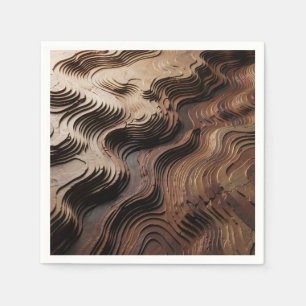 Servilleta De Papel Olas Topográficas de Madera Estratificada Abstract