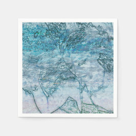 Servilleta De Papel Olas Verde azuladas del océano azul azul azul azul