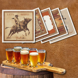 Servilleta De Papel Old West Frontier Bull Rider Paper Cocktail Napkin
