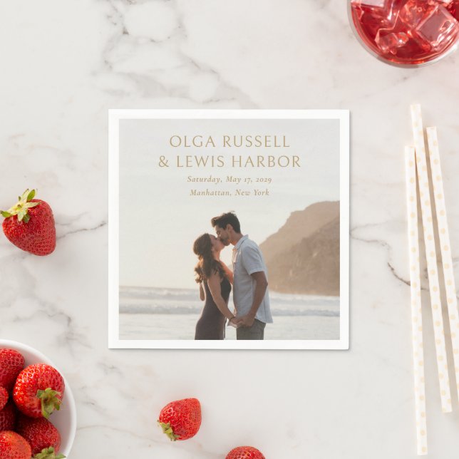 Servilleta De Papel Olga Gold Modern Boda (In situ)