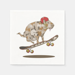 Servilleta De Papel Ólite de skateboard de Capybara