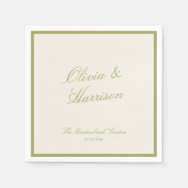 Servilleta De Papel Olive Green Classic Wedding