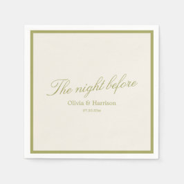 Servilleta De Papel Olive Green Rehearsal Dinner Napkins