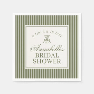 Servilleta De Papel Olive Martini Old Money Striped Bridal Shower