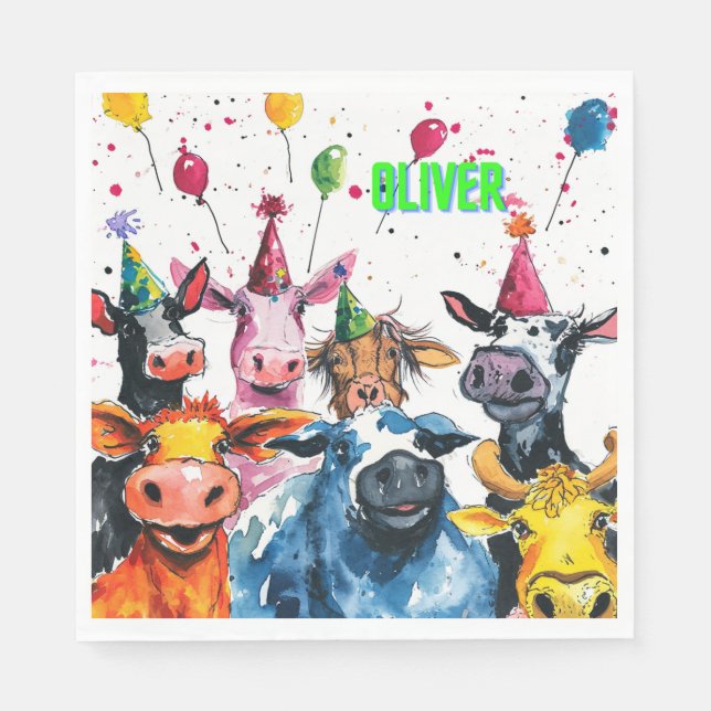 Servilleta De Papel Oliver Birthday (Anverso)