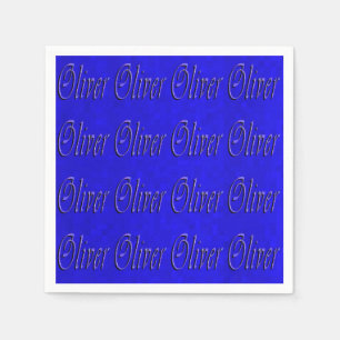 Servilleta De Papel Oliver, nombre, logotipo, servilletas Fiestas azul