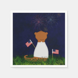 Servilleta De Papel Oliver The Otter Watching Fireworks