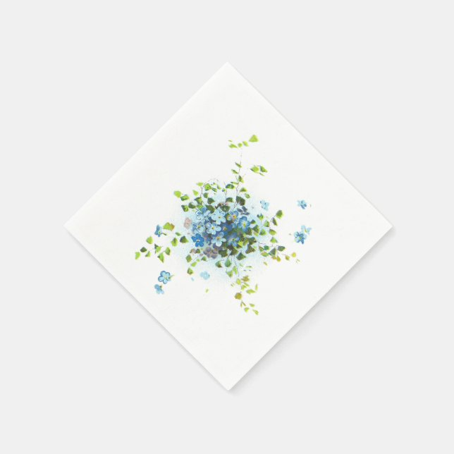 Servilleta De Papel Olvidar-Me-Nots de color azul (Borde)