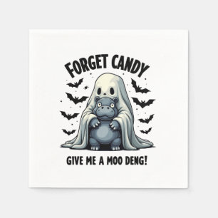 Servilleta De Papel Olvídate de Candy Dame Moo Deng Fantasma Halloween