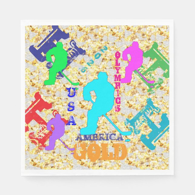 SERVILLETA DE PAPEL OLYMPIC HOCKEY (Anverso)