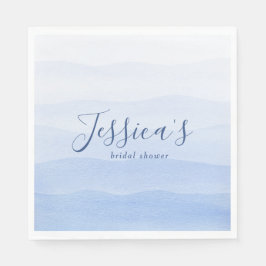 Servilleta De Papel Ombre Gradiente Dip Dye Blue Bridal Shower