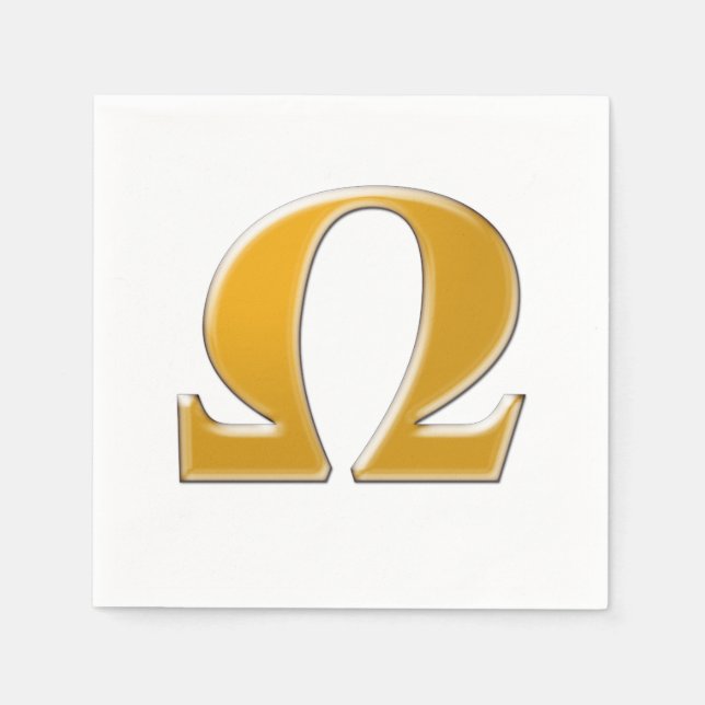 Servilleta De Papel Omega griego dorado - Símbolo de resistencia (Anverso)