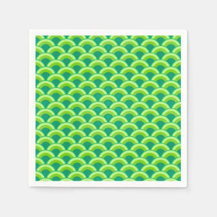 Servilleta De Papel Onda patrón Art Déco - verde jade