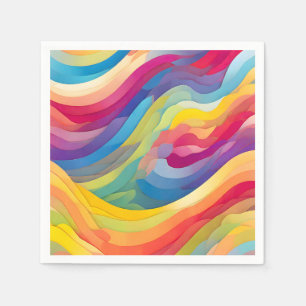 Servilleta De Papel Ondas arco iris