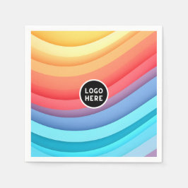 Servilleta De Papel Ondas de arco iris abstractas modernas con tu logo