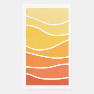 Servilleta De Papel Ondas de estilo retro amarillo y naranja